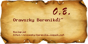 Oravszky Bereniké névjegykártya